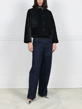 The Anastasia Reversible Crop Shearling Jacket