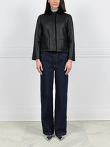 The Anastasia Reversible Crop Shearling Jacket
