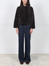 The Anastasia Reversible Crop Shearling Jacket