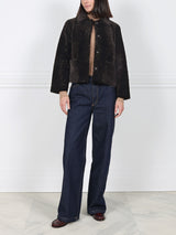 The Anastasia Reversible Crop Shearling Jacket