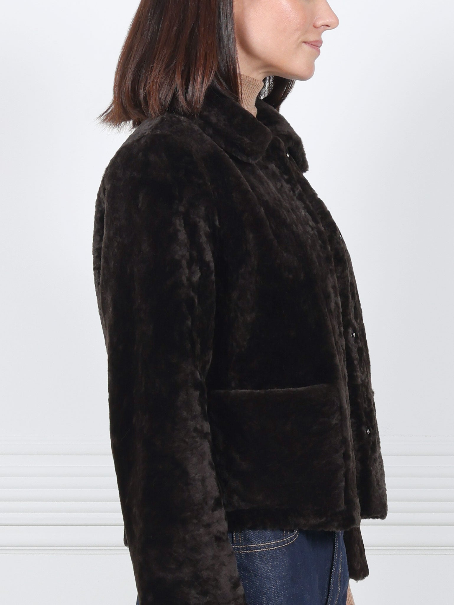 The Anastasia Reversible Crop Shearling Jacket