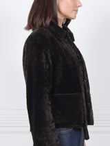 The Anastasia Reversible Crop Shearling Jacket