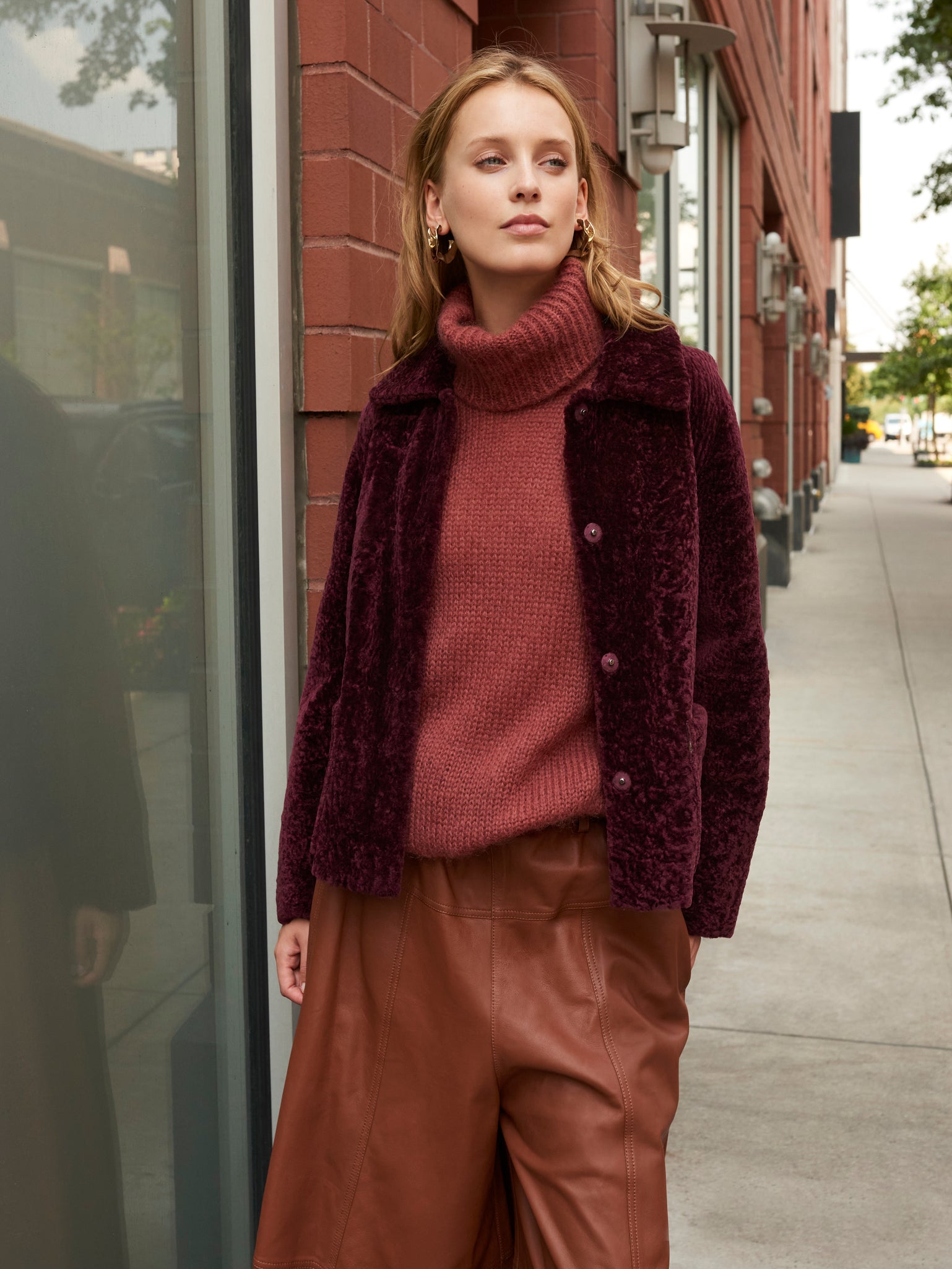 The Anastasia Reversible Crop Shearling Jacket