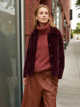 The Anastasia Reversible Crop Shearling Jacket