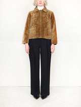 The Anastasia Reversible Crop Shearling Jacket