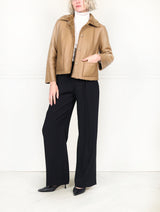 The Anastasia Reversible Crop Shearling Jacket