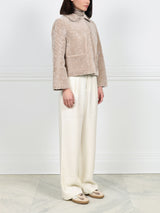 The Anastasia Reversible Crop Shearling Jacket
