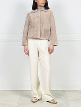 The Anastasia Reversible Crop Shearling Jacket