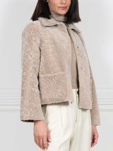 The Anastasia Reversible Crop Shearling Jacket