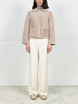 The Anastasia Reversible Crop Shearling Jacket