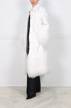 Silky Lamb Shirt Collar Coat with Curly Lamb Peplum & Trim