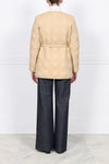 The Amy Quilted Sheared Fur Reversible Jacket with Belt