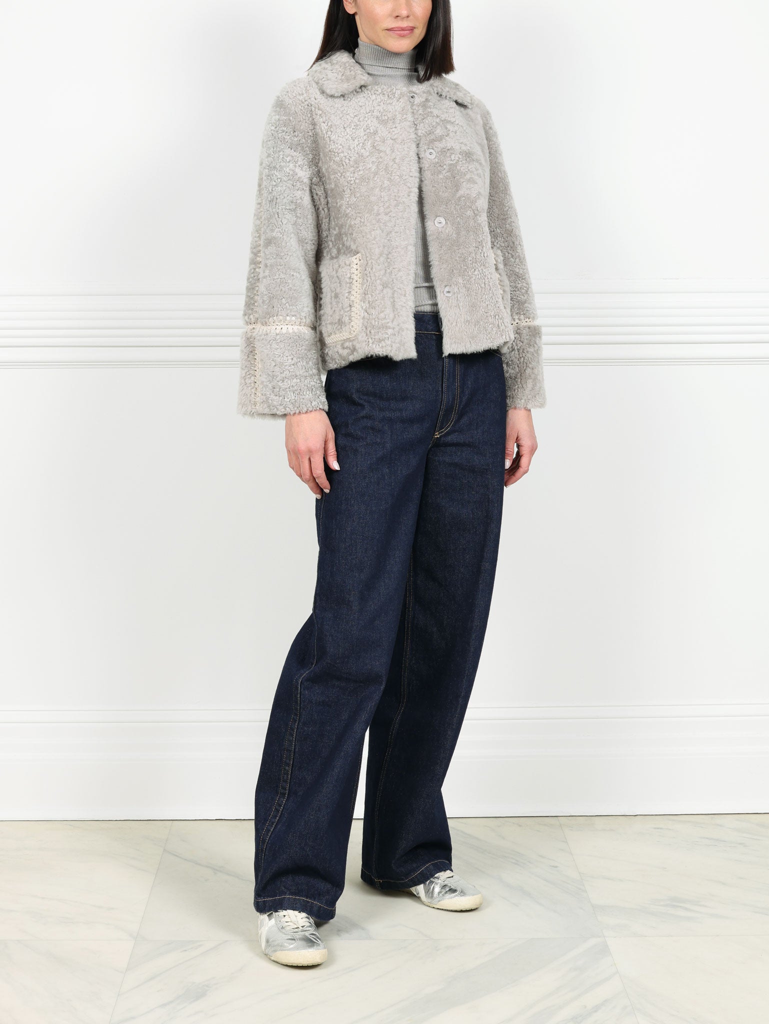 Reversible Shearling Whipstitch Jacket