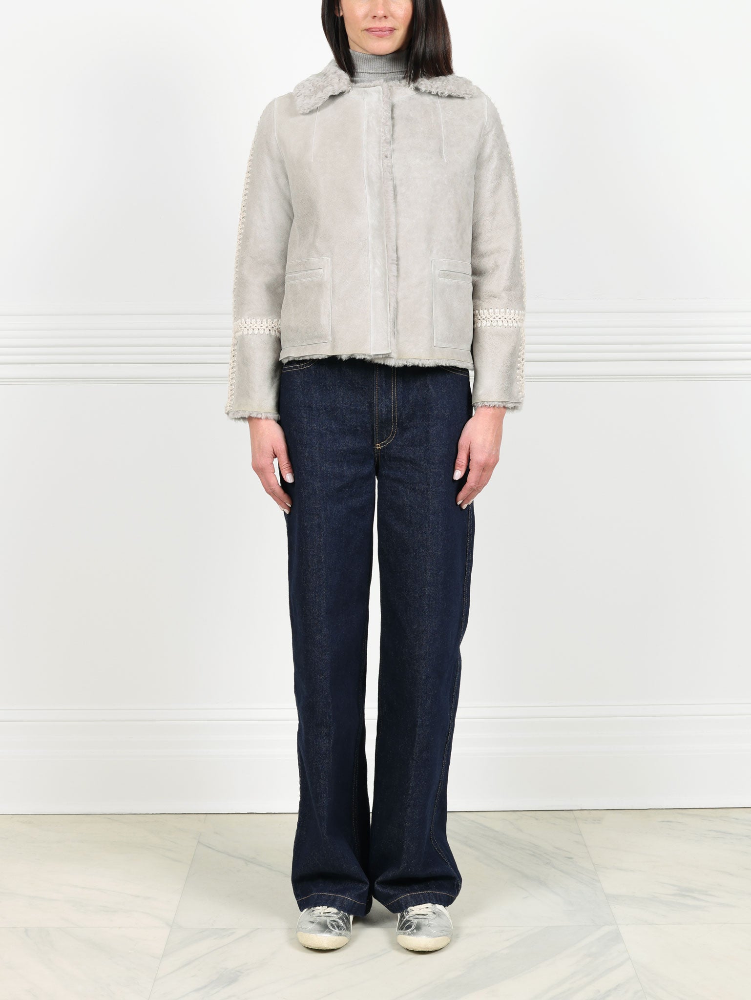 Reversible Shearling Whipstitch Jacket