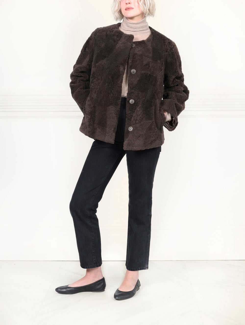 The Lisette Upcycled Shearling Jacket