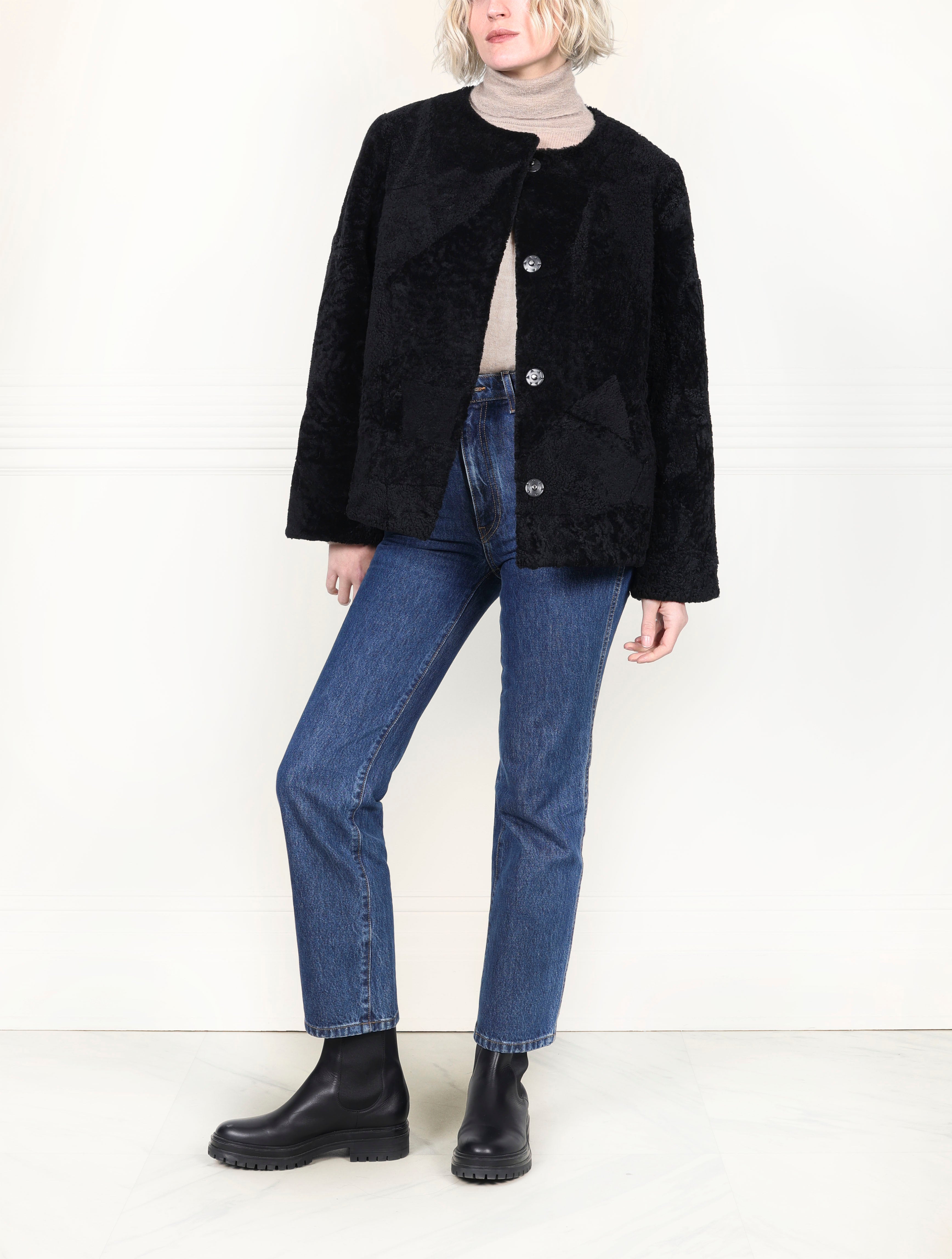 The Lisette Upcycled Shearling Jacket