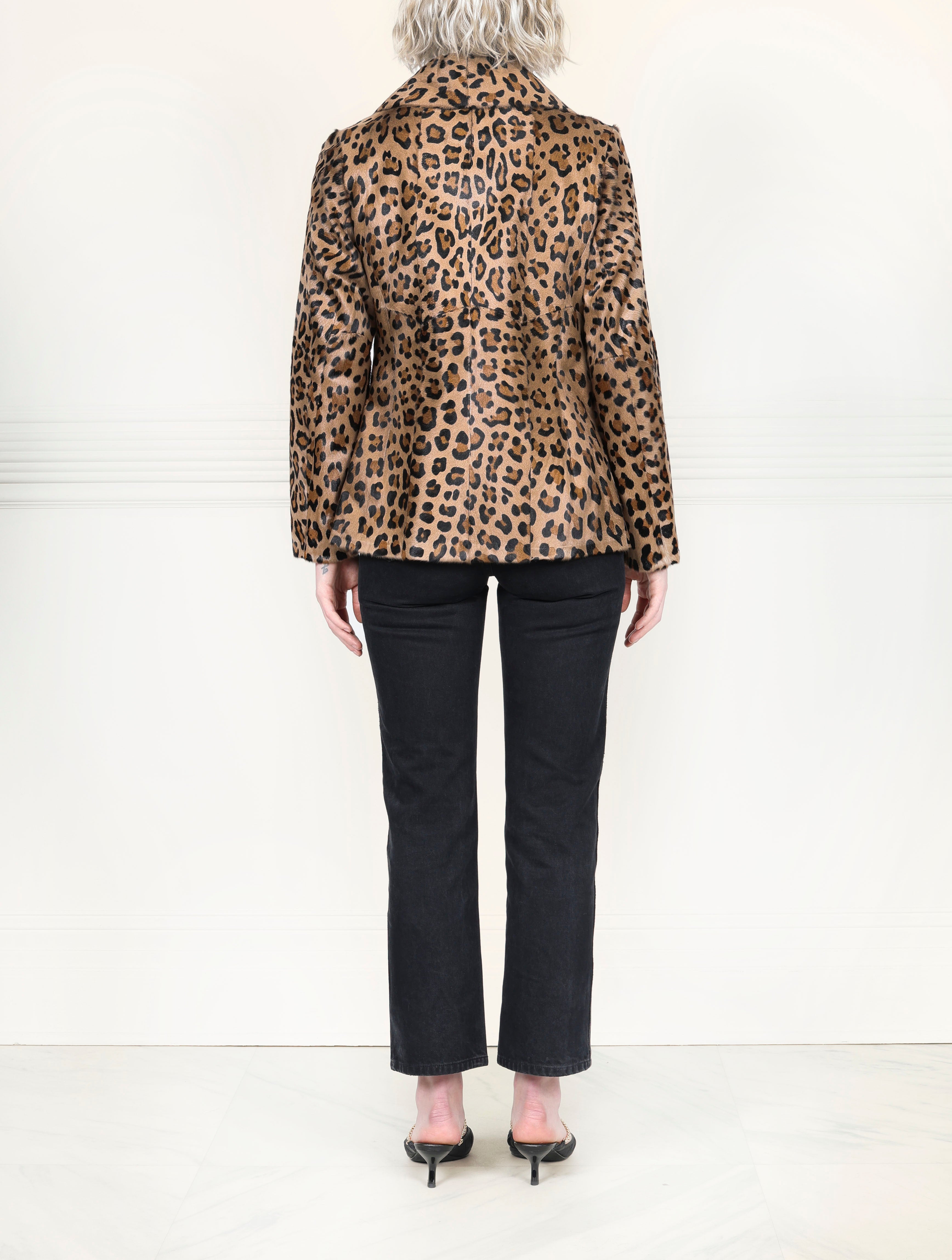 The Jackie Leopard Printed Shearling Jacket