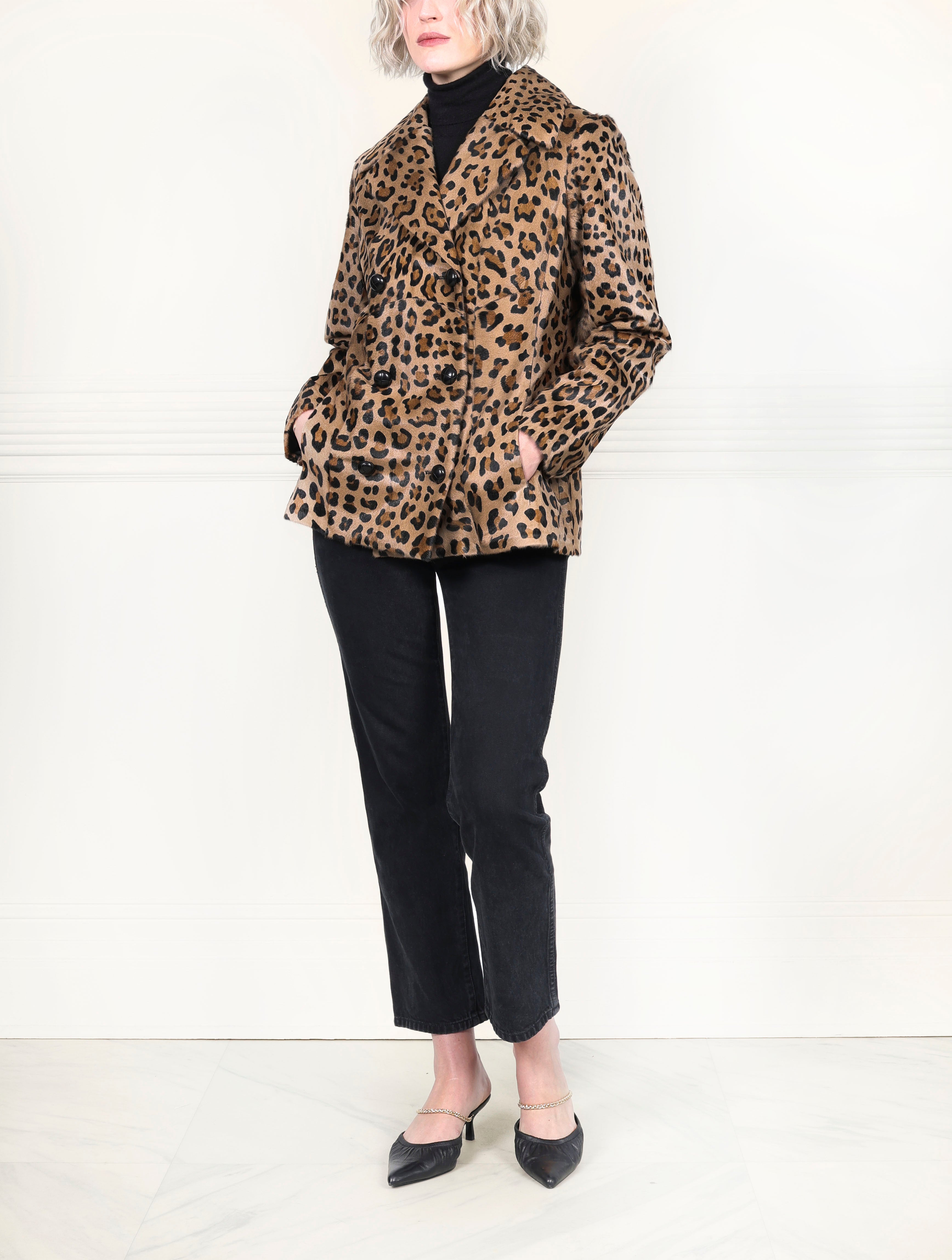 The Jackie Leopard Printed Shearling Jacket