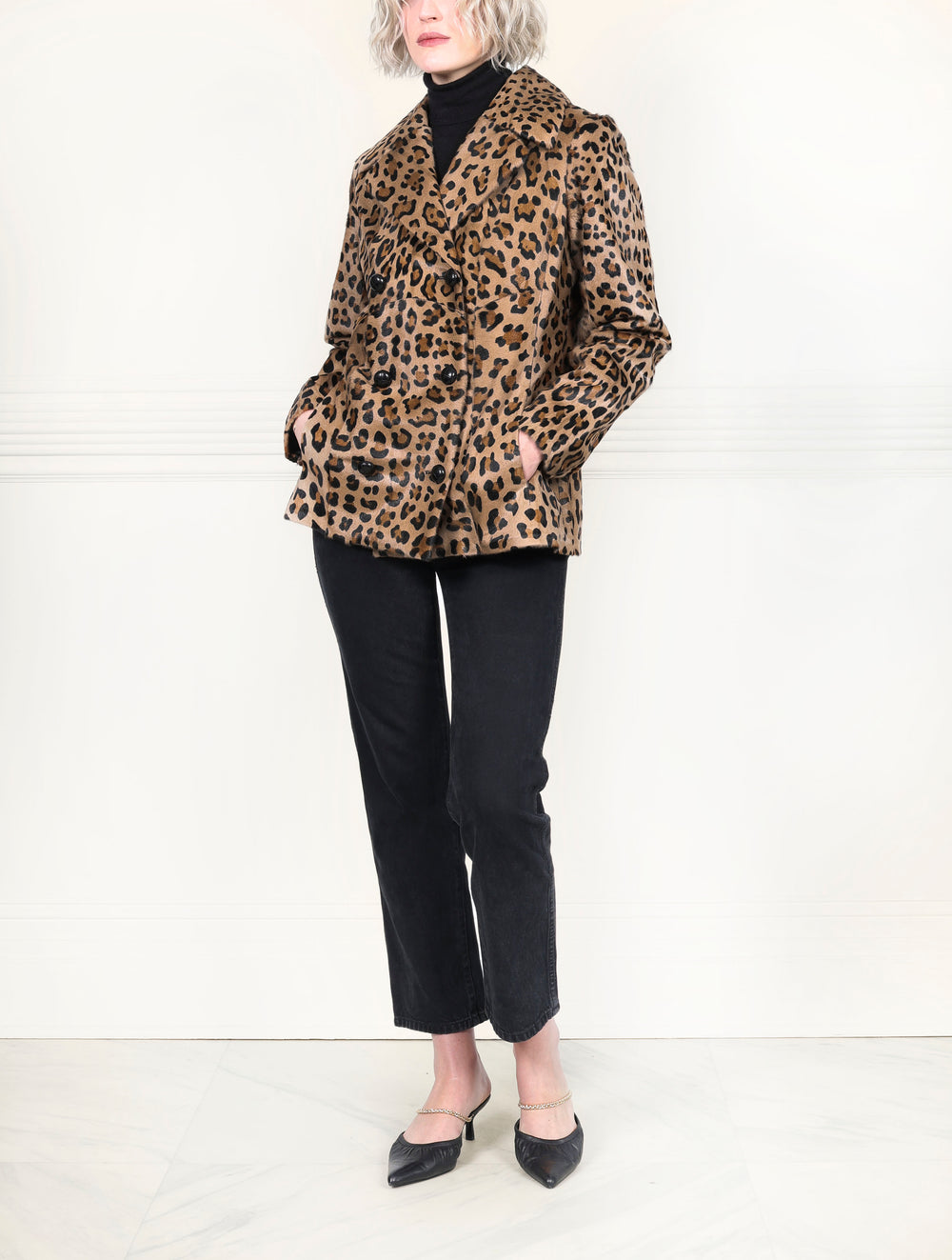 The Jackie Leopard Printed Shearling Jacket