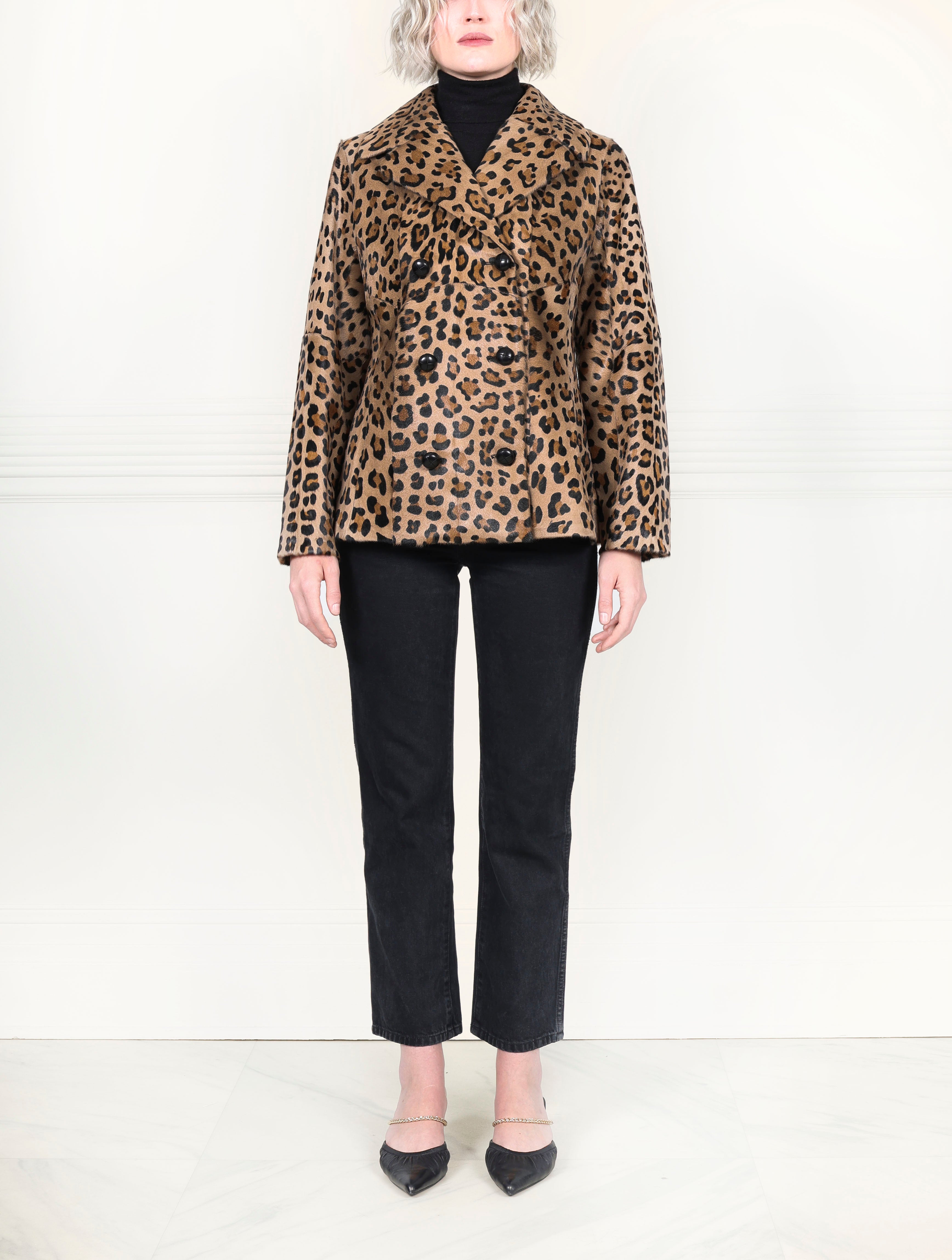 The Jackie Leopard Printed Shearling Jacket