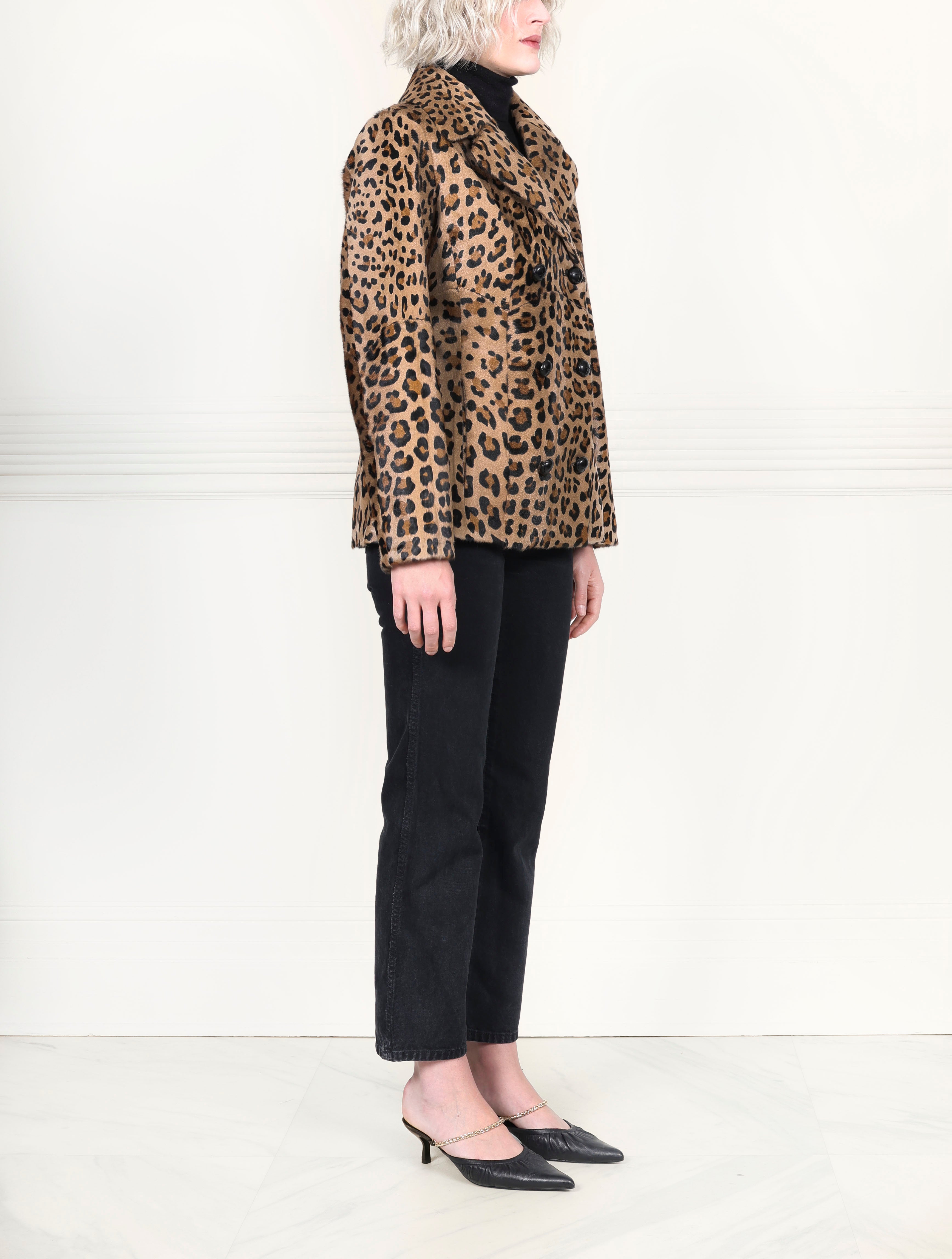 The Jackie Leopard Printed Shearling Jacket