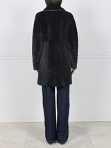 The Maisy Shearling Coat in Black