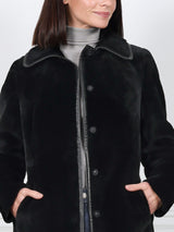 The Maisy Shearling Coat in Black