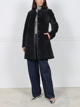 The Maisy Shearling Coat in Black
