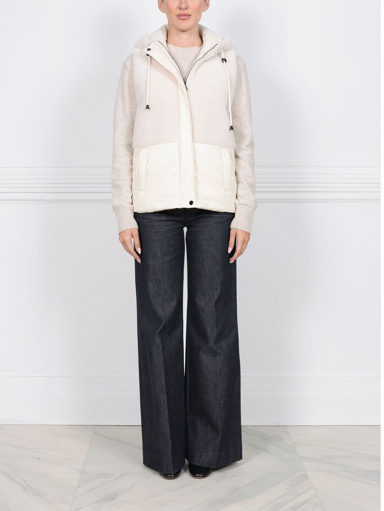 The BC Hooded Shearling Puffer Vest