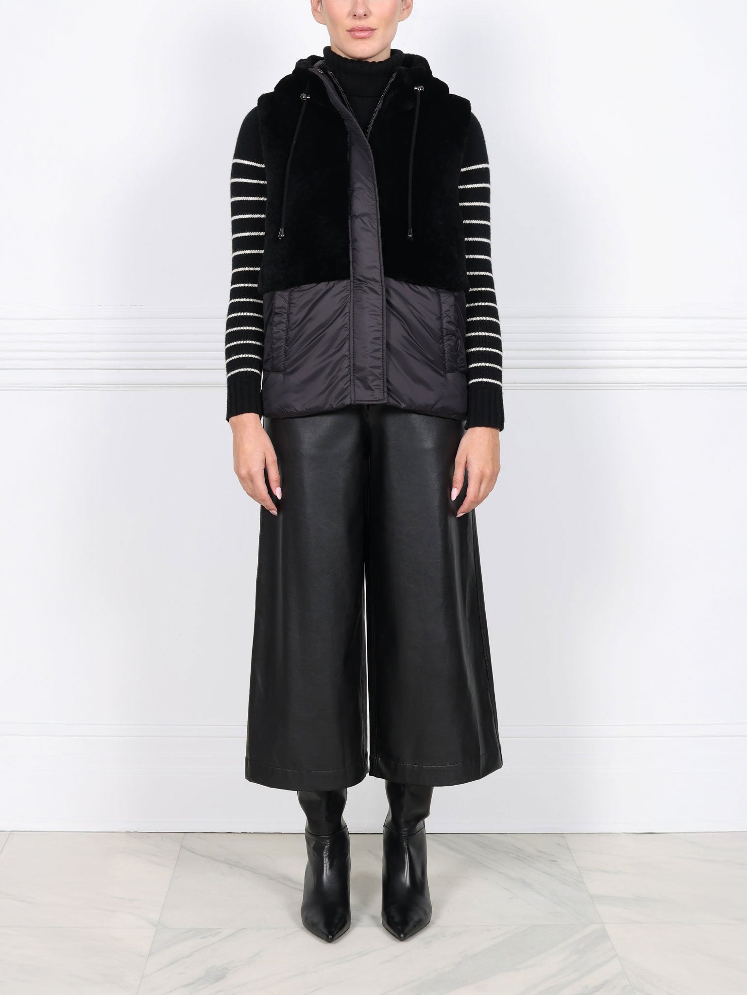 The BC Hooded Shearling Puffer Vest