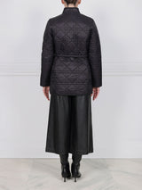 Quilted Sheared Fur Reversible Jacket with Belt
