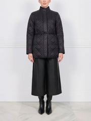 Quilted Sheared Fur Reversible Jacket with Belt