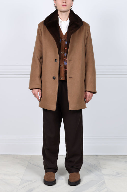 Men's Mink Lined Cashmere Coat