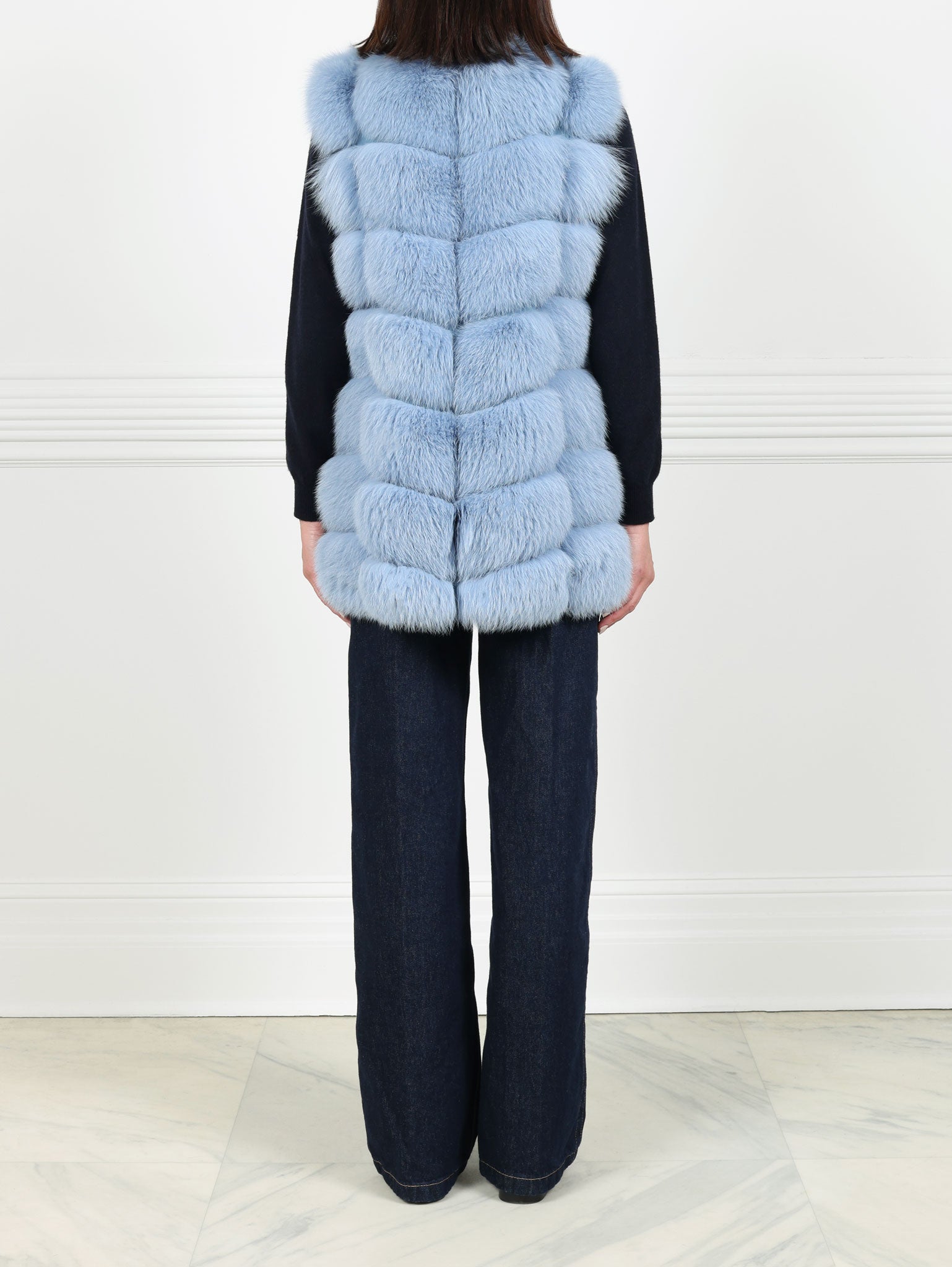 The Lynne Fox Fur and Suede Vest