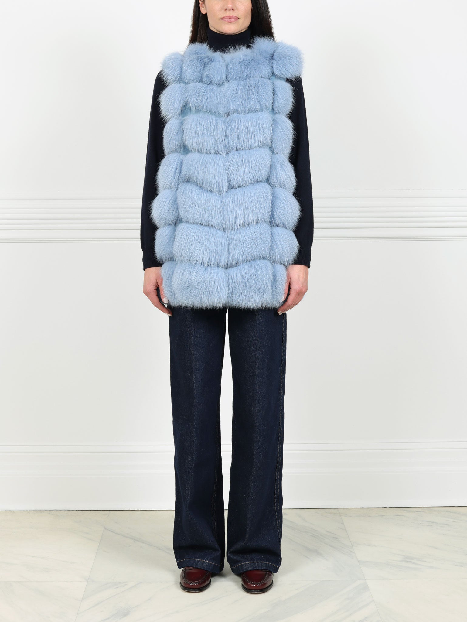 The Lynne Fox Fur and Suede Vest
