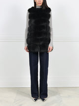 The Lynne Fox Fur and Suede Vest