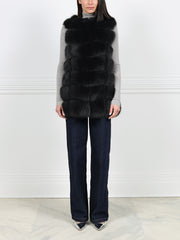 The Lynne Fox Fur and Suede Vest