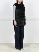 The Lynne Fox Fur and Suede Vest