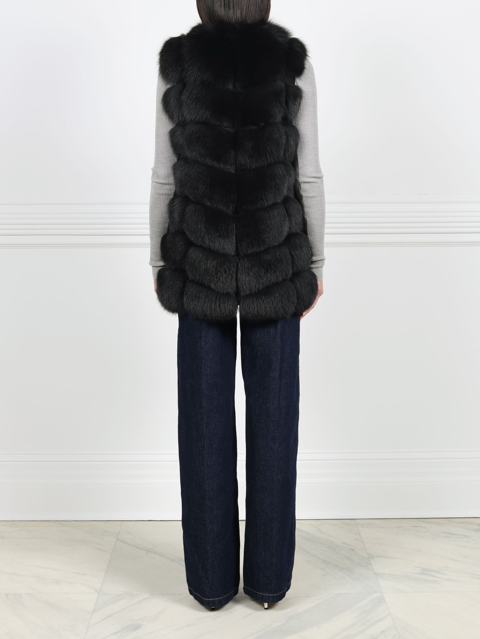 The Lynne Fox Fur and Suede Vest