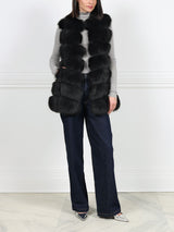 The Lynne Fox Fur and Suede Vest