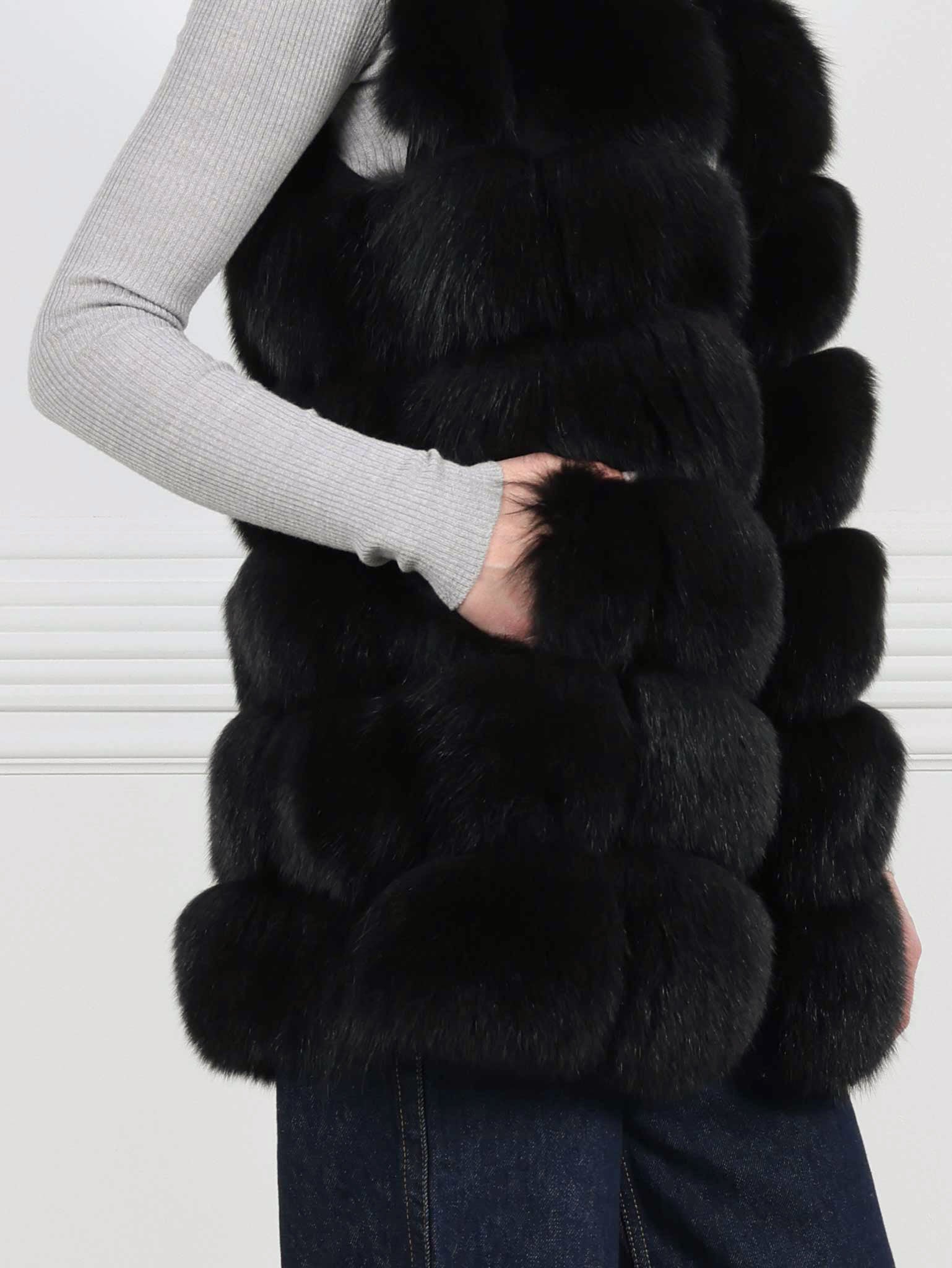 The Lynne Fox Fur and Suede Vest