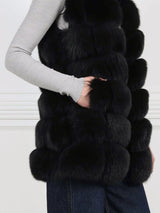 The Lynne Fox Fur and Suede Vest