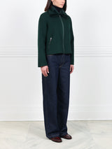 Wool Cashmere Blend Jacket with Mink Collar