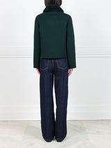 Wool Cashmere Blend Jacket with Mink Collar
