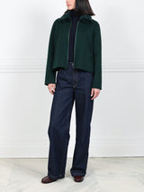 Wool Cashmere Blend Jacket with Mink Collar