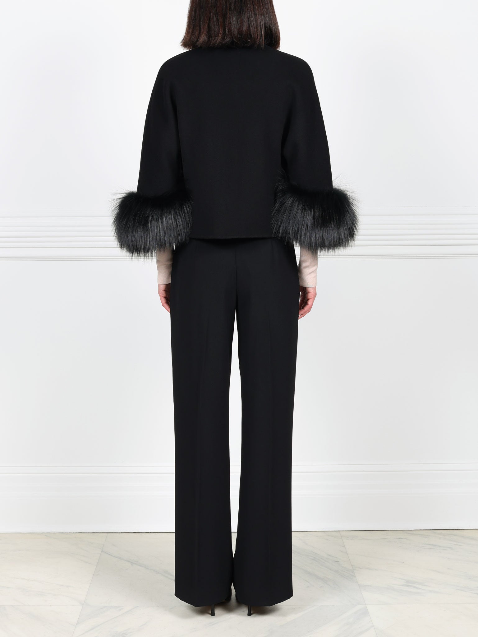 The Cookie Double Face Jacket with Fox Fur Cuffs