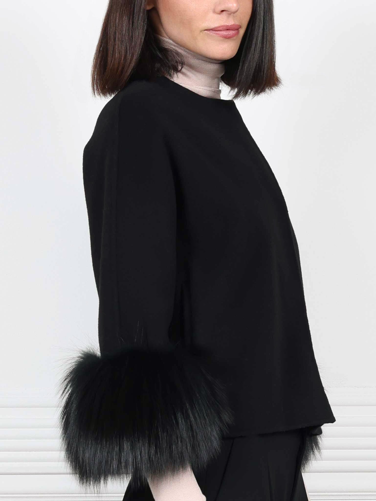 The Cookie Double Face Jacket with Fox Fur Cuffs