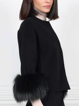 The Cookie Double Face Jacket with Fox Fur Cuffs
