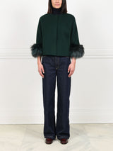 The Cookie Double Face Jacket with Fox Fur Cuffs