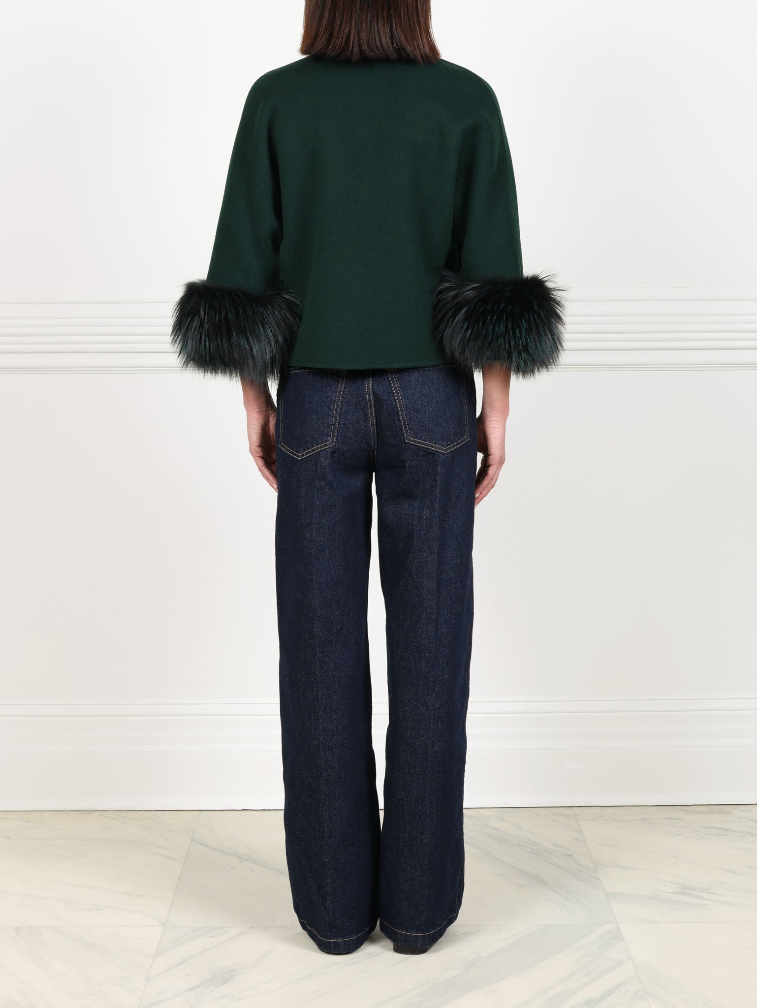 The Cookie Double Face Jacket with Fox Fur Cuffs